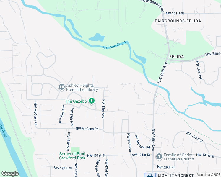 map of restaurants, bars, coffee shops, grocery stores, and more near 14007 Northwest 43rd Avenue in Vancouver