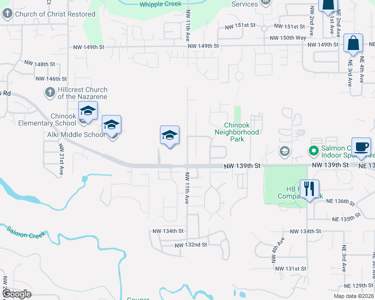 map of restaurants, bars, coffee shops, grocery stores, and more near 1131 Northwest 11th Avenue in Vancouver