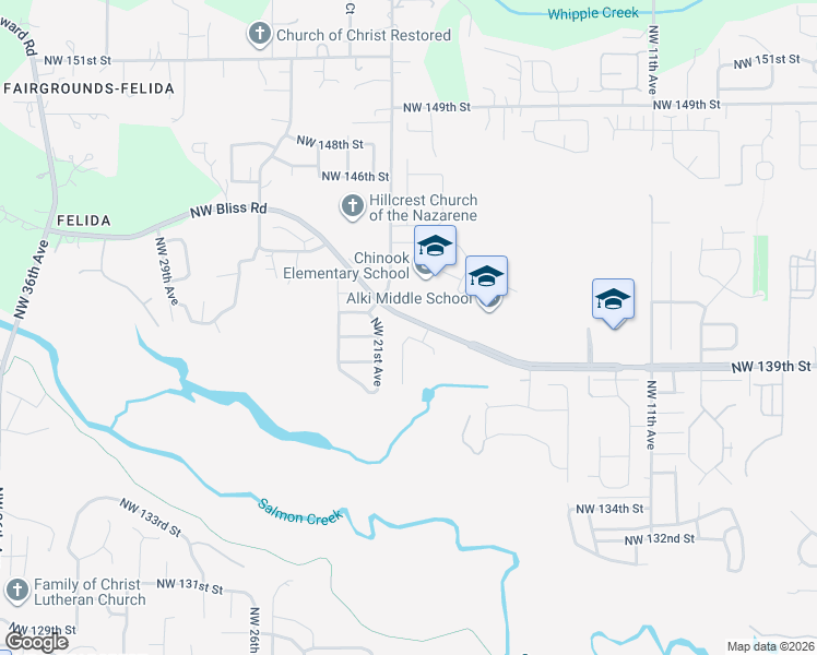 map of restaurants, bars, coffee shops, grocery stores, and more near 1908 Northwest 140th Circle in Vancouver