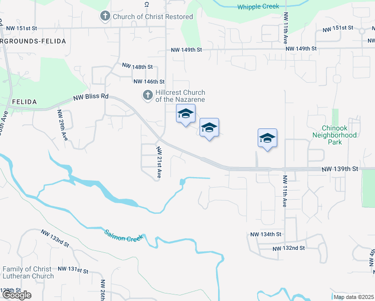 map of restaurants, bars, coffee shops, grocery stores, and more near 1900 Northwest Bliss Road in Vancouver