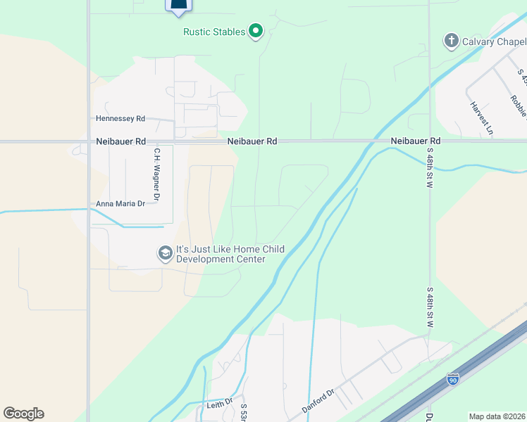 map of restaurants, bars, coffee shops, grocery stores, and more near 5166 Neibauer Road in Billings
