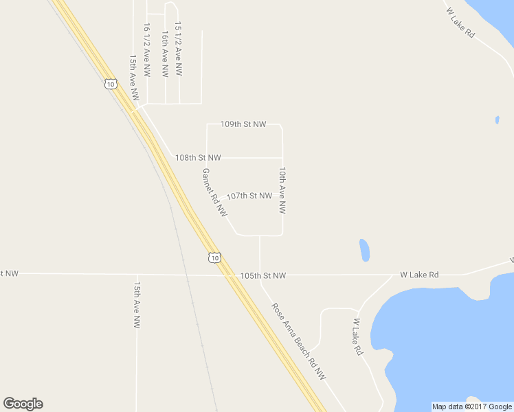 map of restaurants, bars, coffee shops, grocery stores, and more near 1050 107th Street Northwest in Rice