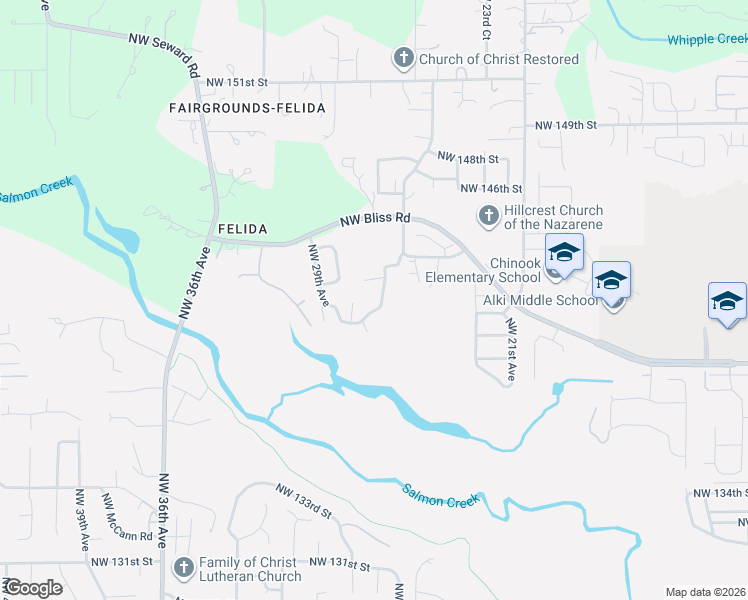 map of restaurants, bars, coffee shops, grocery stores, and more near 14004 Northwest 27th Avenue in Vancouver