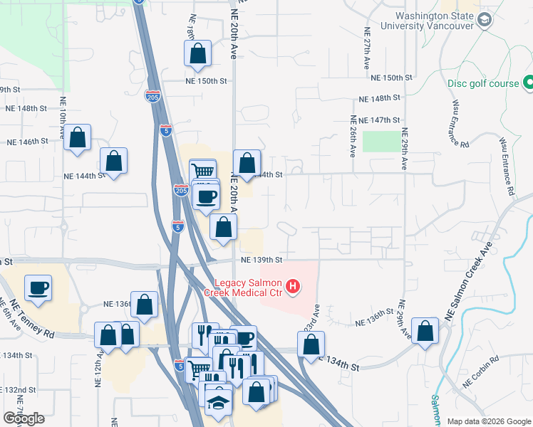 map of restaurants, bars, coffee shops, grocery stores, and more near 14019 Northeast 20th Avenue in Vancouver