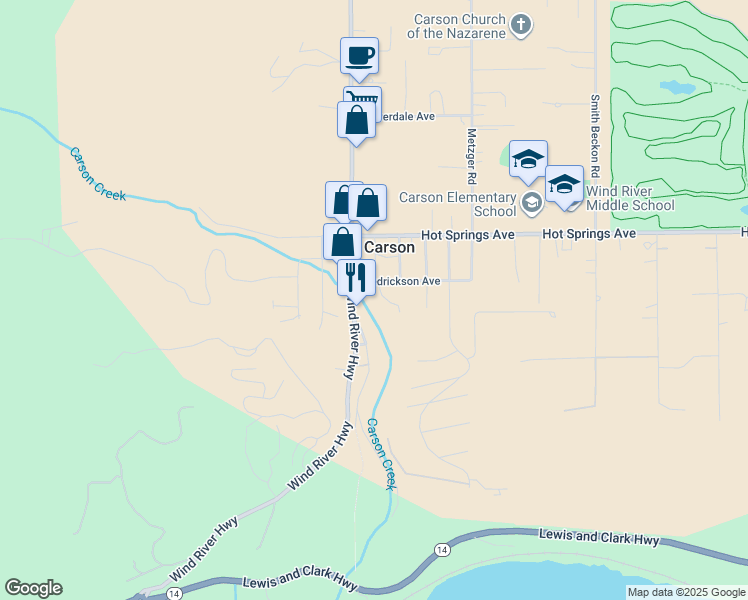map of restaurants, bars, coffee shops, grocery stores, and more near 52 Fredrickson Avenue in Carson