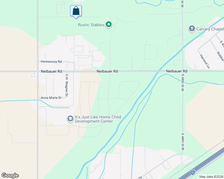 map of restaurants, bars, coffee shops, grocery stores, and more near 5195 Neibauer Road in Billings