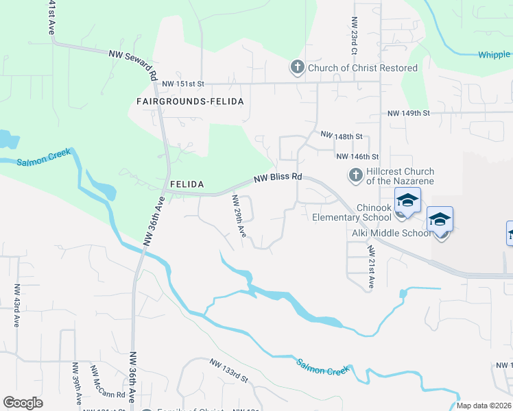 map of restaurants, bars, coffee shops, grocery stores, and more near 14213 Northwest 28th Place in Vancouver