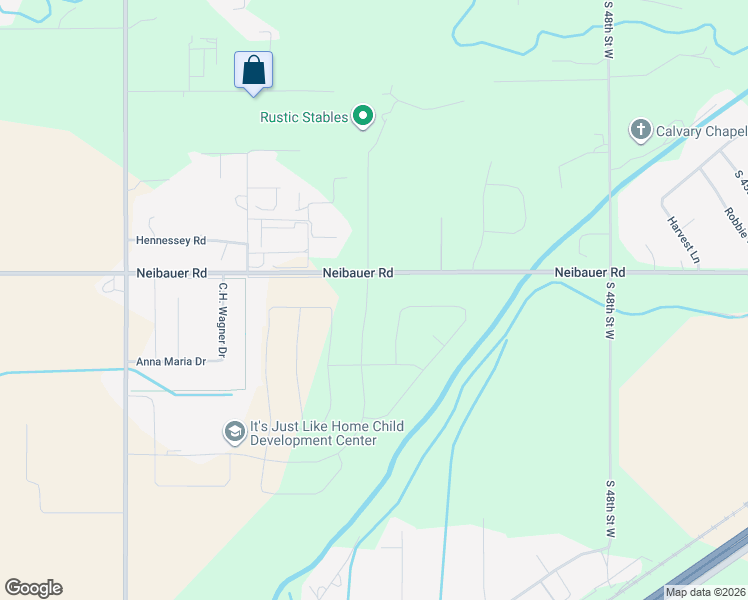map of restaurants, bars, coffee shops, grocery stores, and more near 5166 Neibauer Road in Billings