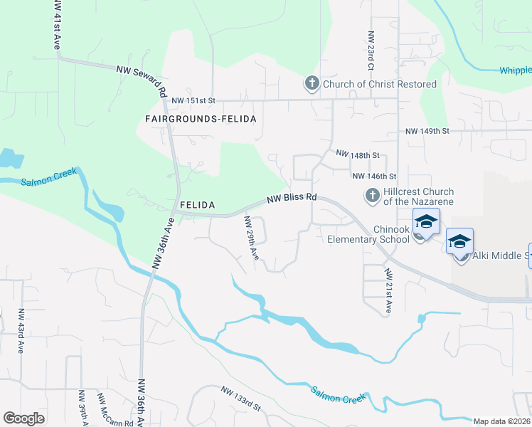 map of restaurants, bars, coffee shops, grocery stores, and more near 14223 Northwest 28th Place in Vancouver