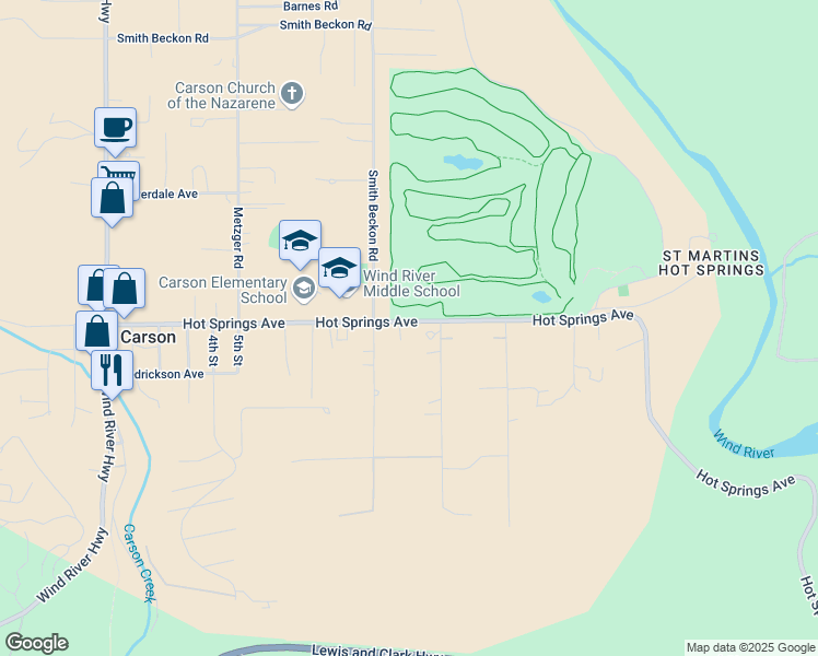 map of restaurants, bars, coffee shops, grocery stores, and more near 572 Hot Springs Avenue in Carson
