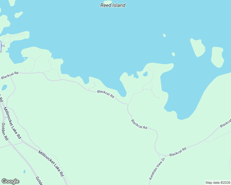 map of restaurants, bars, coffee shops, grocery stores, and more near Blackcat Road in Millinocket