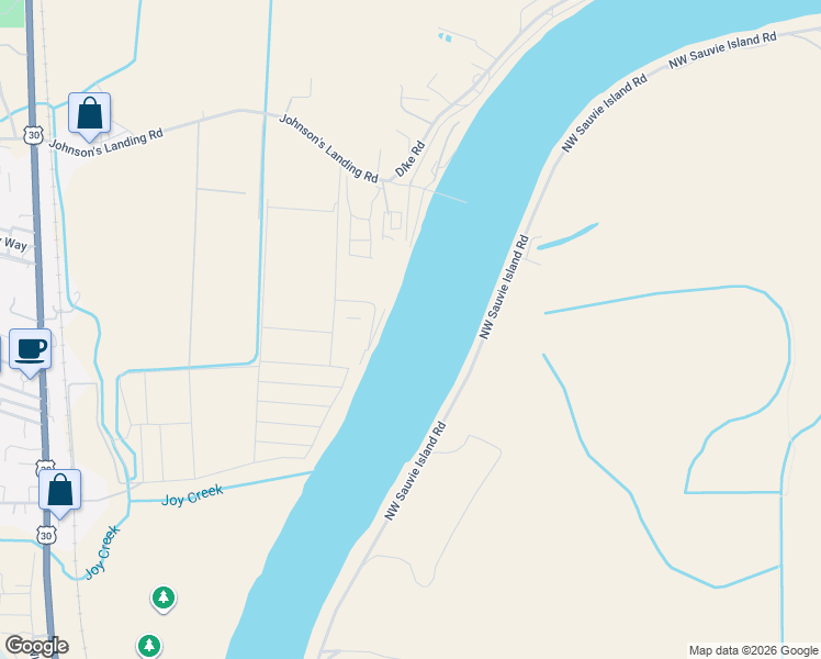 map of restaurants, bars, coffee shops, grocery stores, and more near 50350 Cowens Road in Scappoose