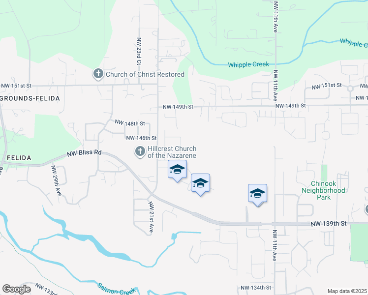 map of restaurants, bars, coffee shops, grocery stores, and more near 14503 Northwest 19th Avenue in Vancouver