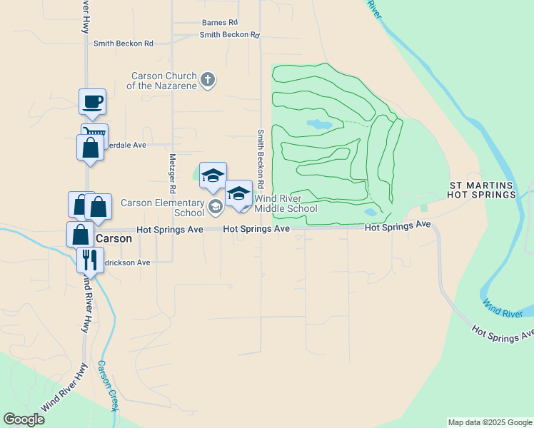 map of restaurants, bars, coffee shops, grocery stores, and more near 572 Hot Springs Avenue in Carson