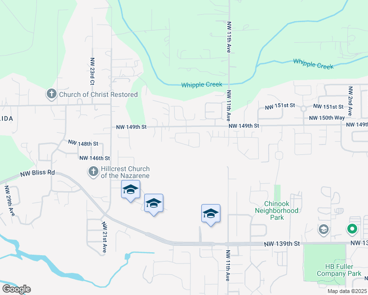 map of restaurants, bars, coffee shops, grocery stores, and more near 1409 Northwest 146th Street in Vancouver