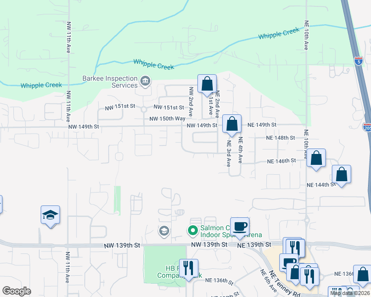 map of restaurants, bars, coffee shops, grocery stores, and more near 202 Northwest 146th Street in Vancouver