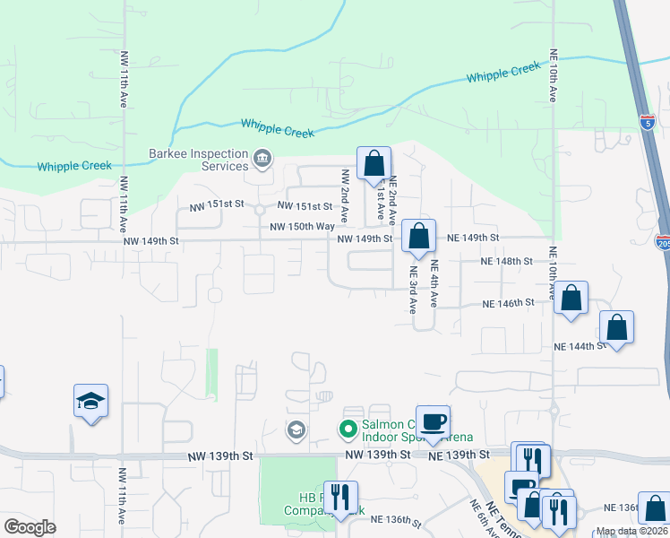 map of restaurants, bars, coffee shops, grocery stores, and more near 202 Northwest 146th Street in Vancouver