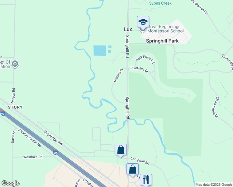 map of restaurants, bars, coffee shops, grocery stores, and more near 2A Gallatin Drive in Bozeman
