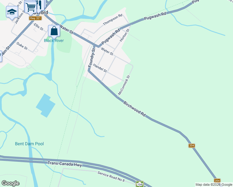 map of restaurants, bars, coffee shops, grocery stores, and more near 151 Birchwood Road in Oxford