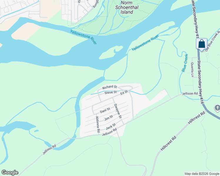 map of restaurants, bars, coffee shops, grocery stores, and more near 615 Richard Street in Billings