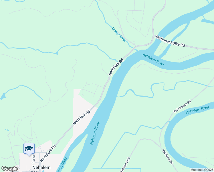 map of restaurants, bars, coffee shops, grocery stores, and more near 37395 Northfork Rd in Nehalem