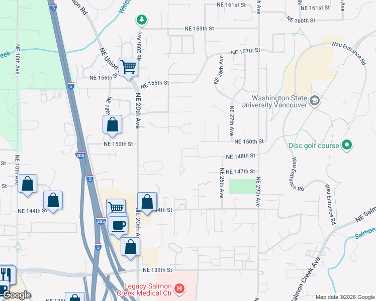 map of restaurants, bars, coffee shops, grocery stores, and more near 2315 Northeast 149th Street in Vancouver