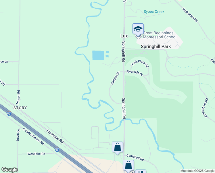 map of restaurants, bars, coffee shops, grocery stores, and more near 107 Gallatin Drive in Bozeman