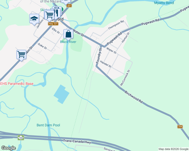map of restaurants, bars, coffee shops, grocery stores, and more near 340 Foundry Street in Oxford
