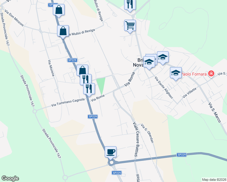 map of restaurants, bars, coffee shops, grocery stores, and more near 1 Via Fratelli Iacaccia in Briga Novarese