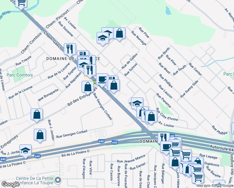 map of restaurants, bars, coffee shops, grocery stores, and more near 2905 Chemin Gascon in Mascouche