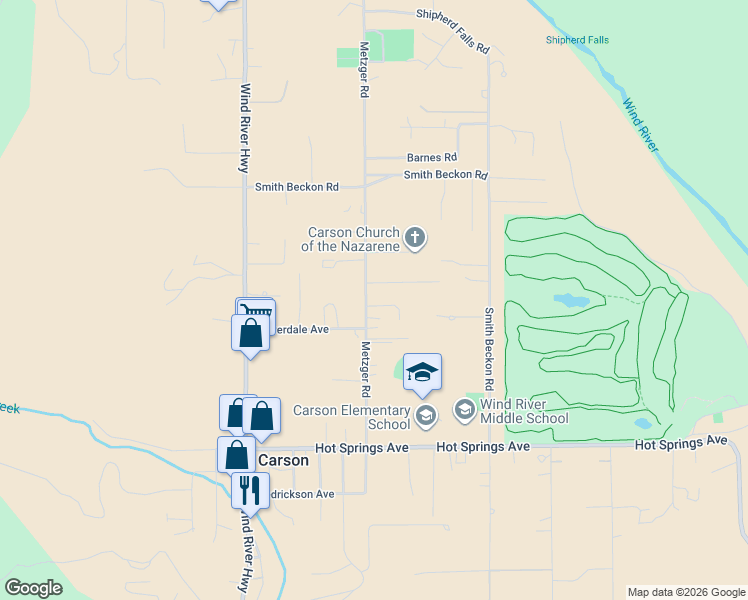 map of restaurants, bars, coffee shops, grocery stores, and more near 21 Junes Road in Carson