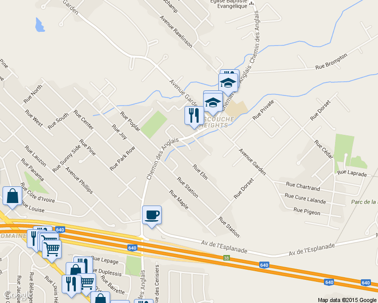 map of restaurants, bars, coffee shops, grocery stores, and more near 1712 Rue Thacker in Mascouche