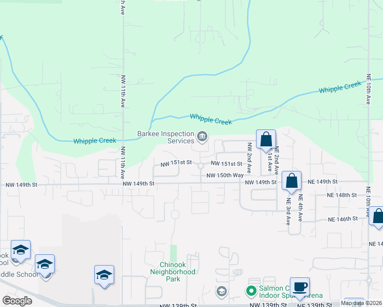 map of restaurants, bars, coffee shops, grocery stores, and more near 517 Northwest 152nd Street in Vancouver