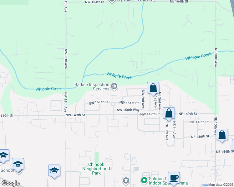 map of restaurants, bars, coffee shops, grocery stores, and more near 15019 Northwest 2nd Avenue in Vancouver