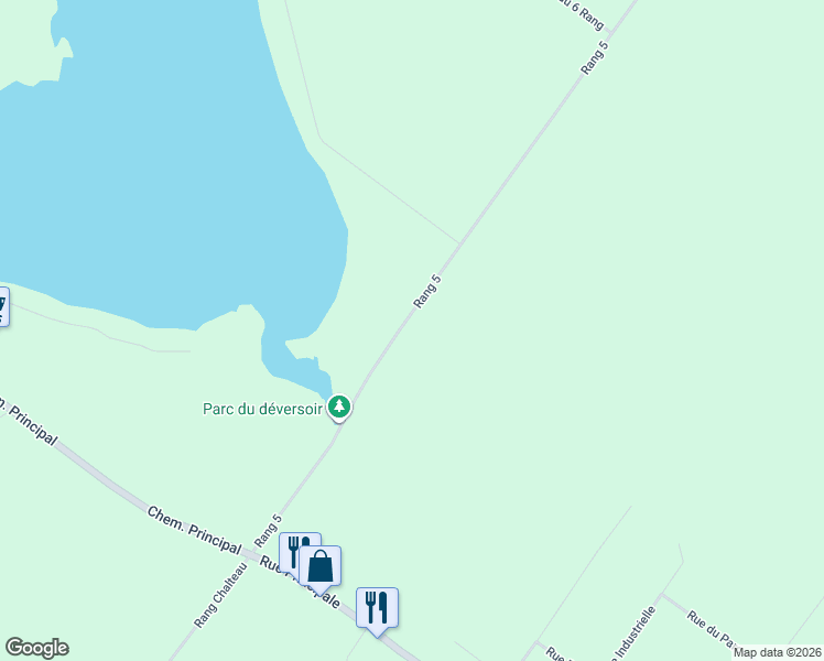 map of restaurants, bars, coffee shops, grocery stores, and more near 183 5e Rang in Lac-Drolet
