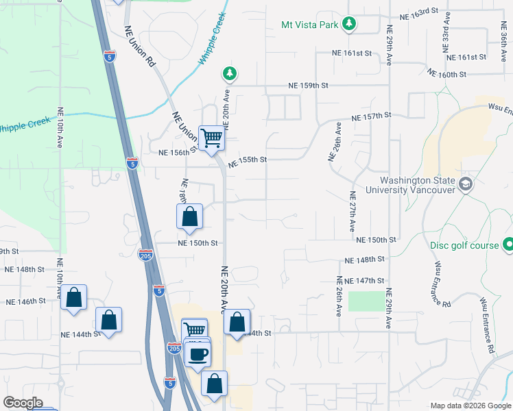 map of restaurants, bars, coffee shops, grocery stores, and more near 2113 Northeast 152nd Street in Vancouver