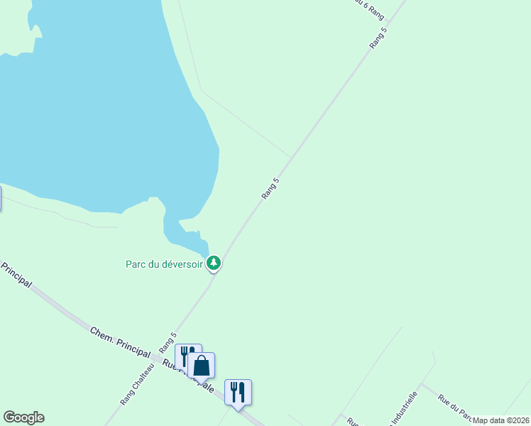 map of restaurants, bars, coffee shops, grocery stores, and more near 183 5e Rang in Lac-Drolet
