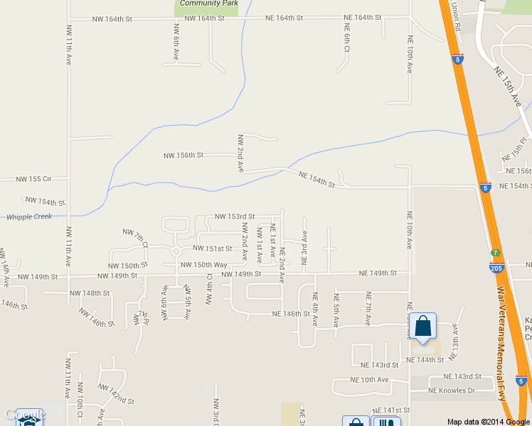 map of restaurants, bars, coffee shops, grocery stores, and more near 110 Northeast 153rd Street in Vancouver