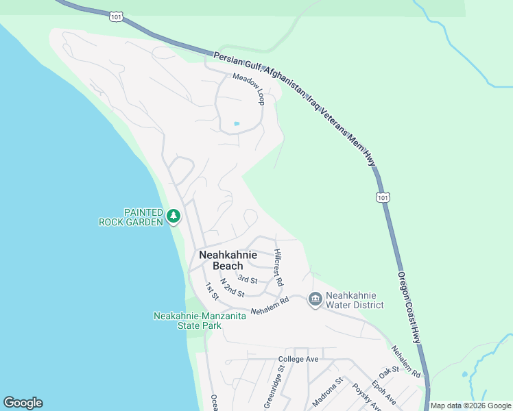 map of restaurants, bars, coffee shops, grocery stores, and more near 8520 Treasure Rocks Road in Nehalem