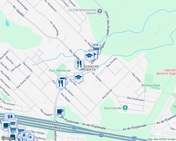 map of restaurants, bars, coffee shops, grocery stores, and more near 358 Chemin des Anglais in Mascouche