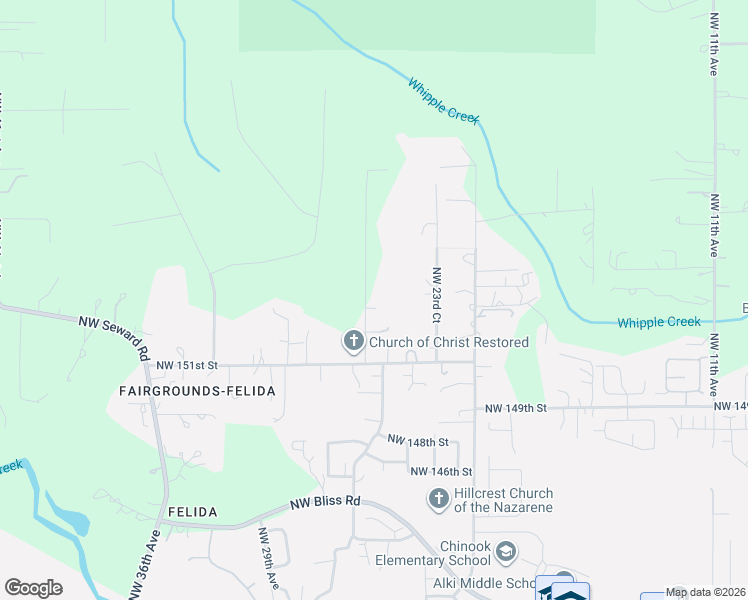 map of restaurants, bars, coffee shops, grocery stores, and more near 15303 Northwest 25th Avenue in Vancouver