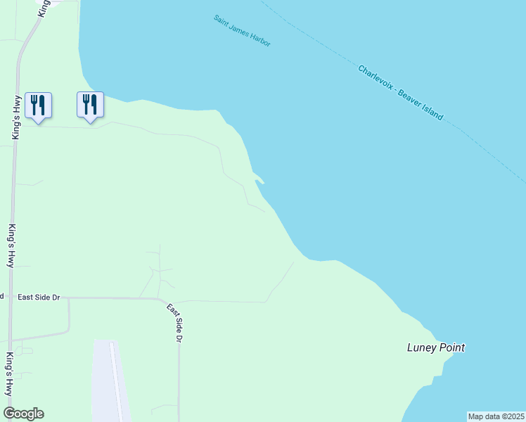 map of restaurants, bars, coffee shops, grocery stores, and more near 26326 Beaver Harbor Drive in Beaver Island