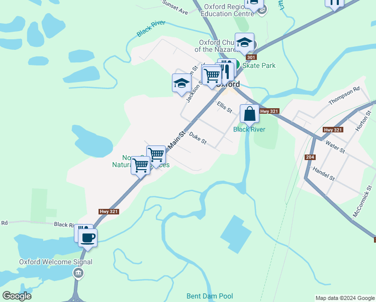 map of restaurants, bars, coffee shops, grocery stores, and more near 107 Medawell Street in Oxford