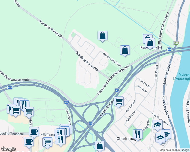 map of restaurants, bars, coffee shops, grocery stores, and more near 41 Rue Beauchamps in Charlemagne