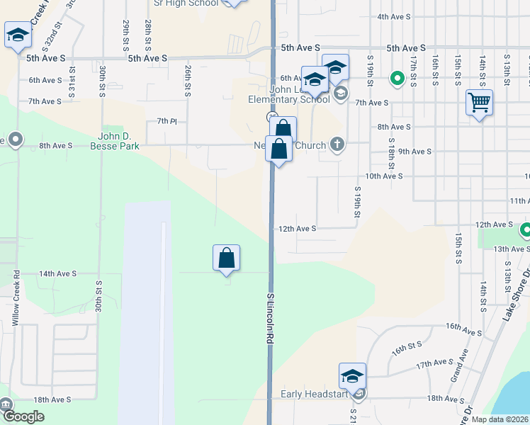 map of restaurants, bars, coffee shops, grocery stores, and more near 1299 South Lincoln Road in Escanaba