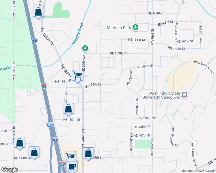 map of restaurants, bars, coffee shops, grocery stores, and more near 2215 Northeast 155th Street in Vancouver