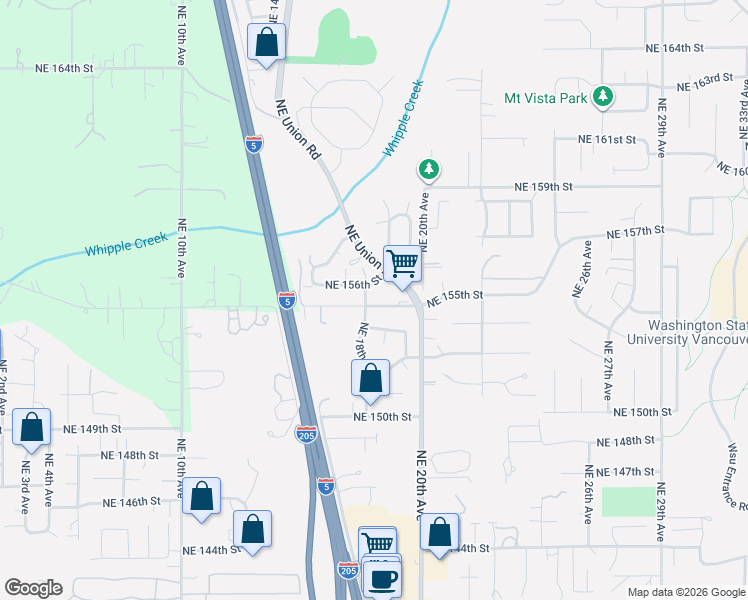 map of restaurants, bars, coffee shops, grocery stores, and more near 1808 Northeast 156th Street in Vancouver