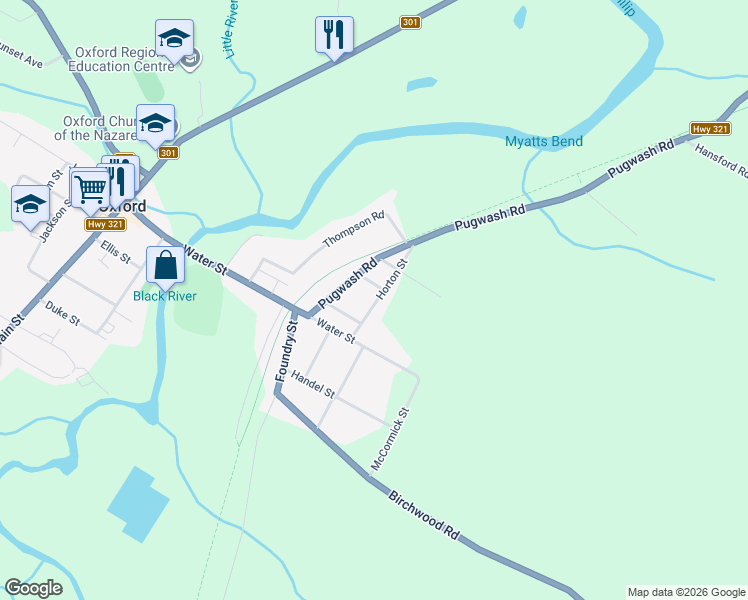 map of restaurants, bars, coffee shops, grocery stores, and more near 53 Horton Street in Oxford