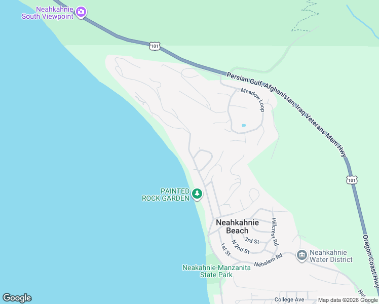 map of restaurants, bars, coffee shops, grocery stores, and more near Beulah Reed Road in Neahkahnie Beach