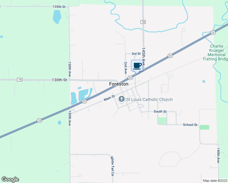 map of restaurants, bars, coffee shops, grocery stores, and more near 195 2nd Street in Foreston